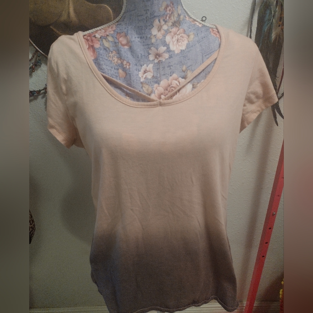 Brisas criss cross ombre blouse top